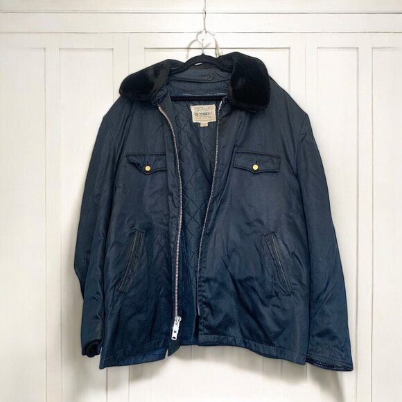 VTG 80s Men's Tufnyl by Blauer Police Security Bomber Jacket & Liner Black 56L - Picture 1 of 7